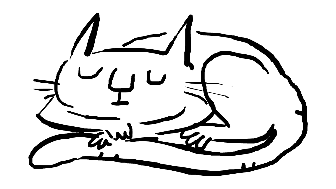 An animal, drawn in black line.