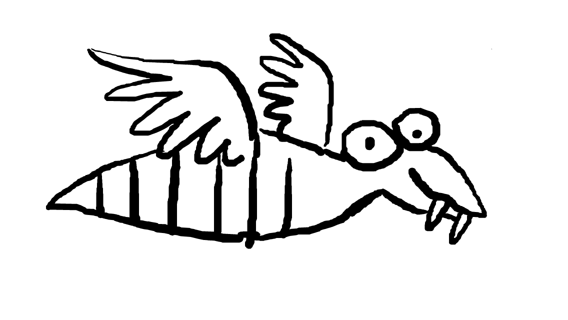 A creature, drawn in black line.